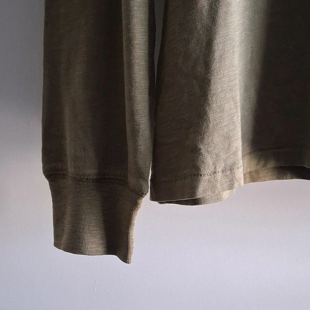 J.Crew Jeans Mens Green Cotton Henley Longsleeve Shirt L